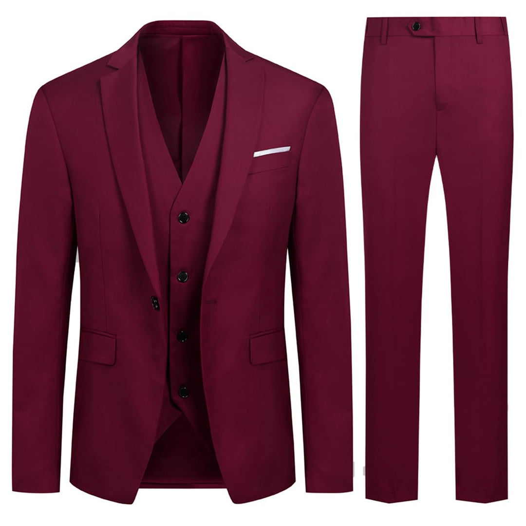 Allthemen Anzug Herren Slim Fit 3 Teilig Anzüge Modern Herrenanzug 3-Teilig Sakko Hose Weste für Bus