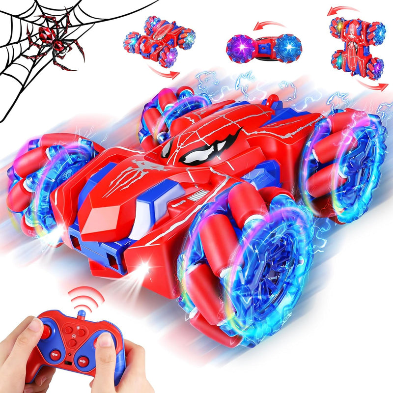 Kssvzz Spider Ferngesteuertes Auto ab 3-10 Jahre, 2.4GHz Doppelseitig RC Auto mit USB-C Wiederauflad