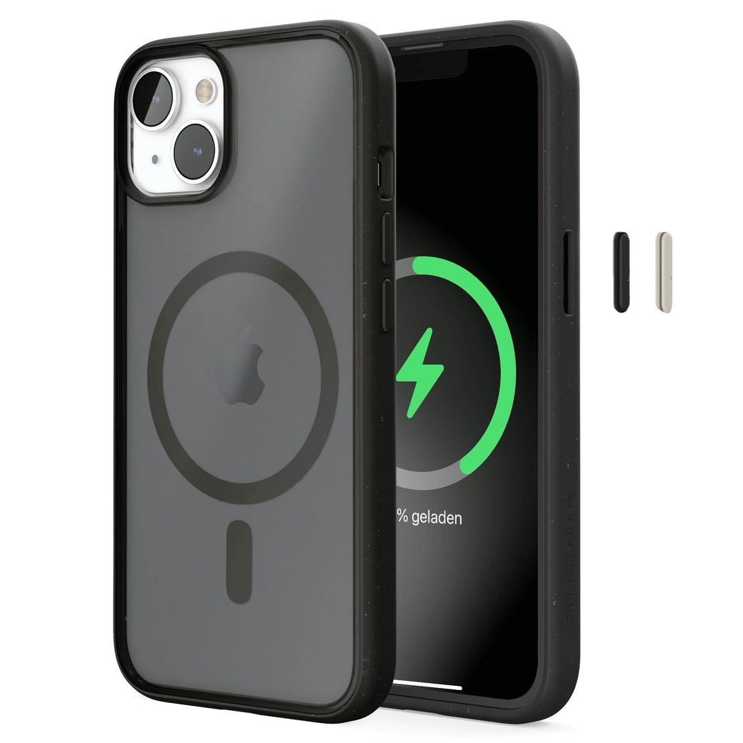 Woodcessories - Magnetisches Bio Clear Case transparent kompatibel mit iPhone 14 Plus Hülle durchsic