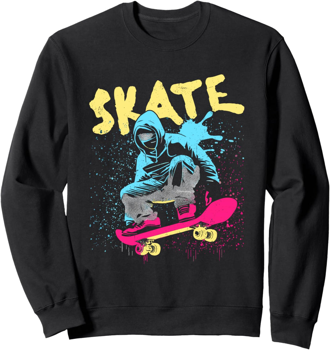 Skate Skateboarder - Vintage-Graffiti-Kunstskater-Skateboard Sweatshirt