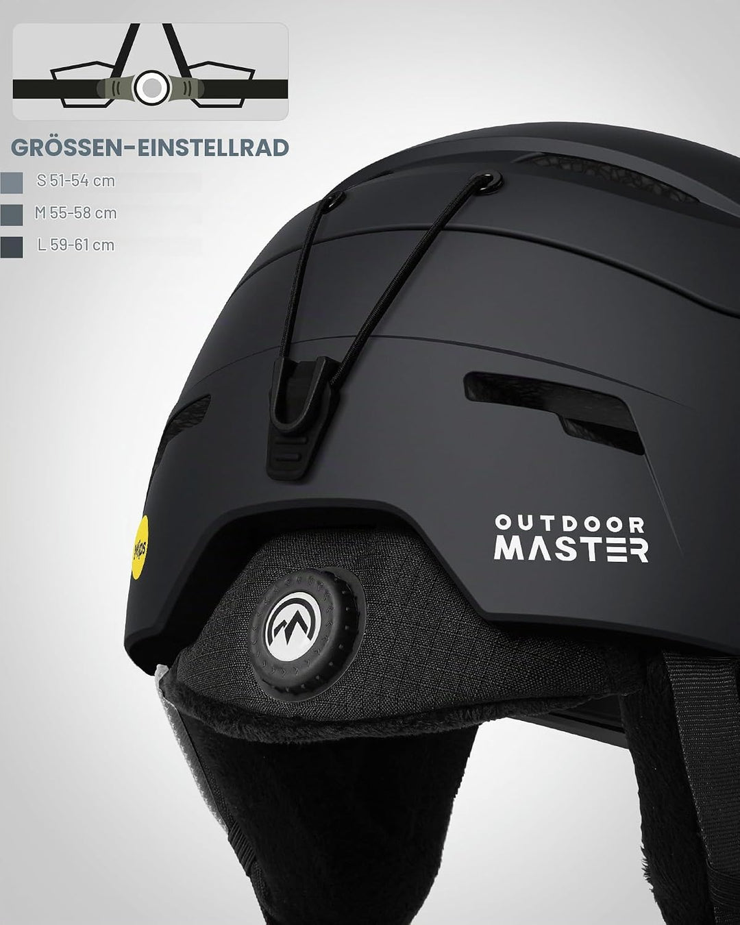 OutdoorMaster ELK MIPS Skihelm - Schneesporthelm Snowboardhelm für Männer Frauen &amp; Jugend Mattes Sch