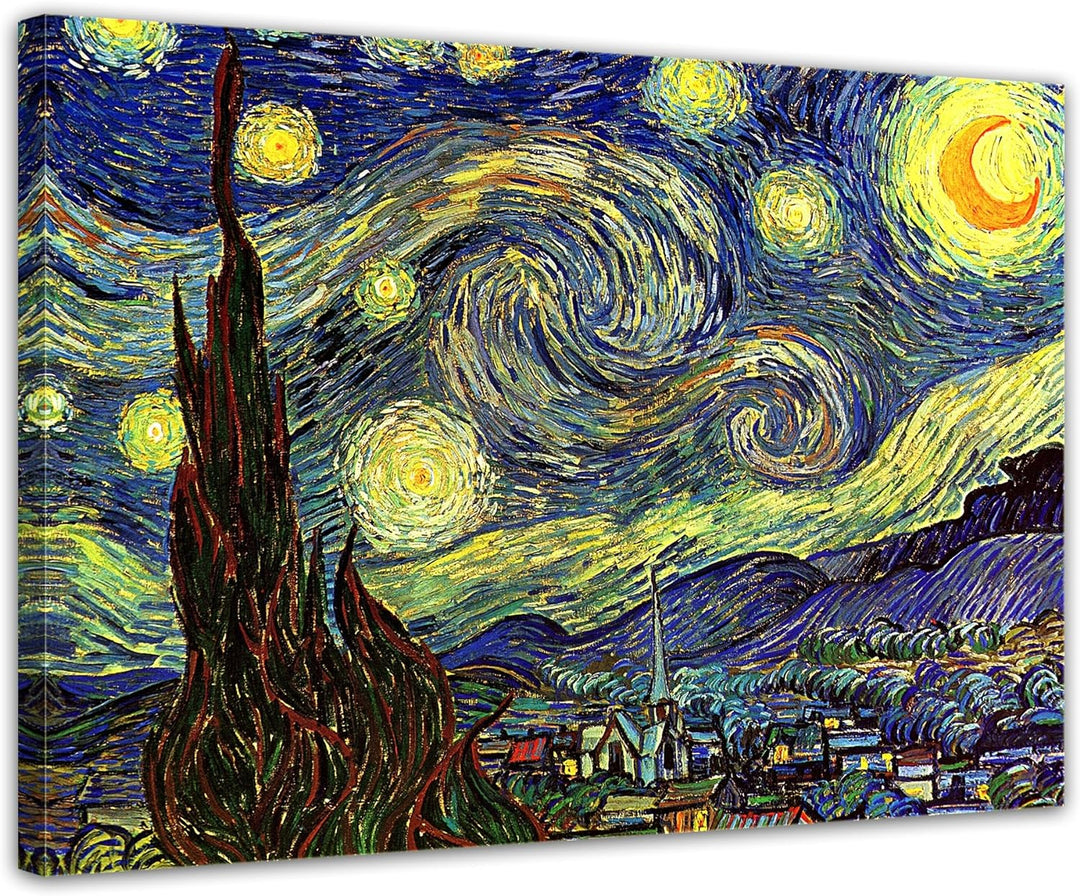 Bilderdepot24 Bild auf Leinwand | Vincent van Gogh - Sternennacht in 60x50 cm als Wandbild | Wand-de