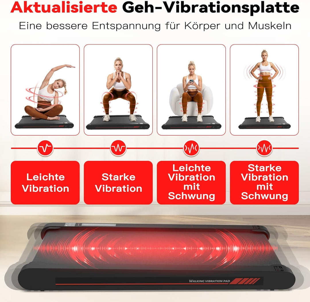 Walking Schwingungen Pad mit APP, Laufband für Zuhause 6 km/h, Walking Pad Bürogebrauch und Fernbedi