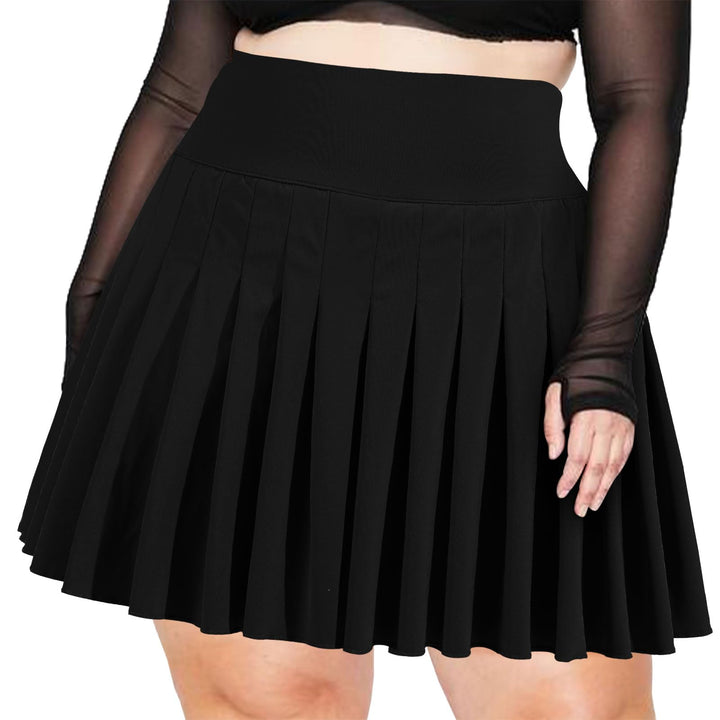 Moon Wood Damen Mini Rock Elastisch Hohe Taille Solid Basic Gefaltet Röcke Tennis Skater Skirt Kurz