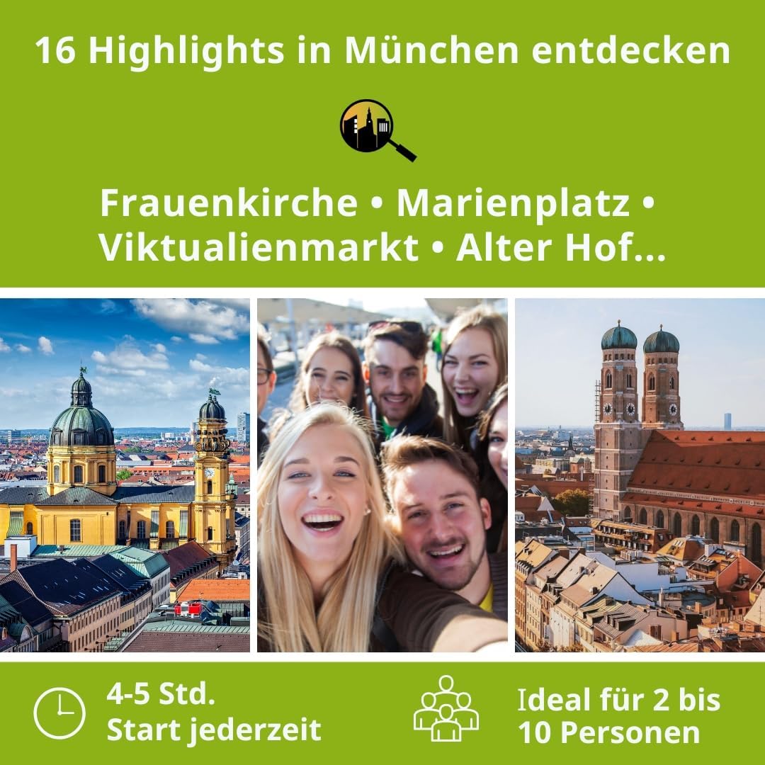 Schnitzeljagd München: Stadtspiel München für Touristen, Familien oder Teamevents. Entdecke München