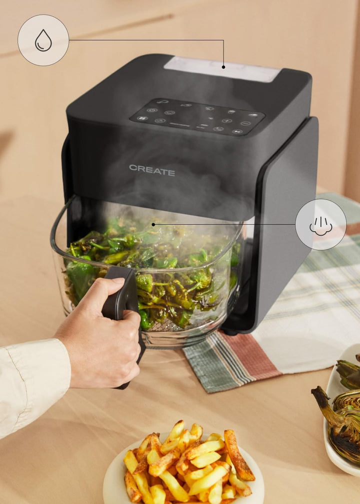 CREATE/AIR FRYER MIST/Ölfreie Heissluftfritteuse 4.2L mit Wasserdampfgarer Schwarz/Fassungsvermögen
