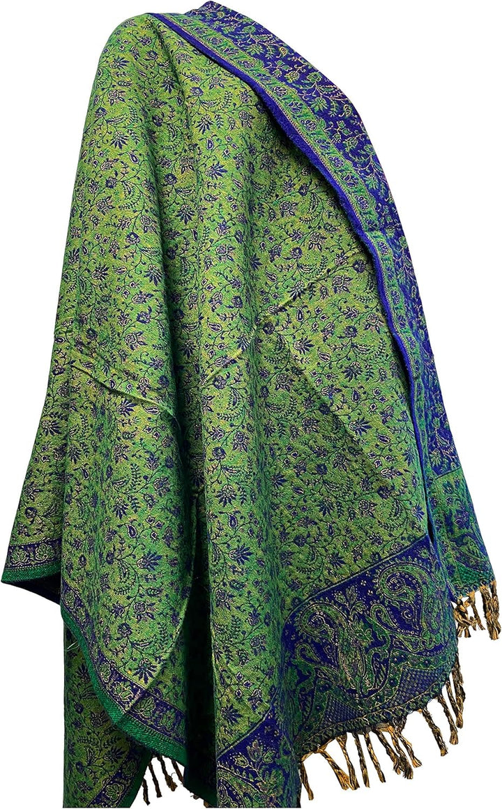 Luxuriöser Schal aus Yakwolle, handgefertigt, mit Blumenmuster, bequem, weich, Unisex, Reisewickel,