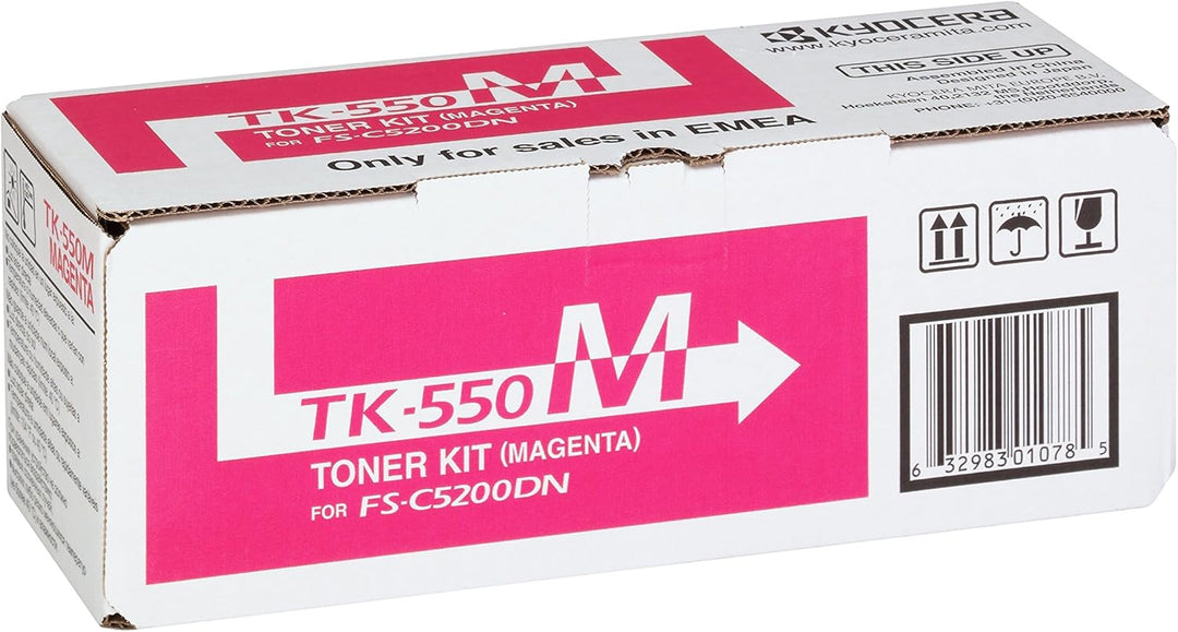 Kyocera TK-550M Toner Magenta. Original Tonerkartusche 1T02HMCEU0. Kompatibel für ECOSYS FS-C5200DN,