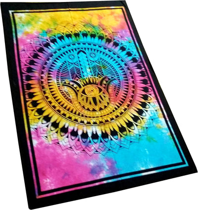 Purpledip Cotton Wall Poster Beach Throw 'Hamsa, Hand Of Fatima': Bohemian Wall Hanging Tapestry (20