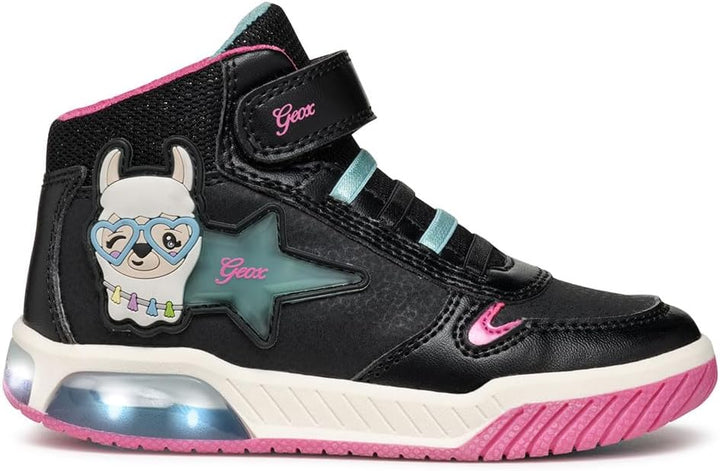 Geox Mädchen J Inek Girl C Sneakers 24 EU Black Aqua, 24 EU Black Aqua