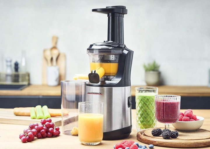 GASTROBACK Slow Juicer Advanced Vital, Schwarz, Silber