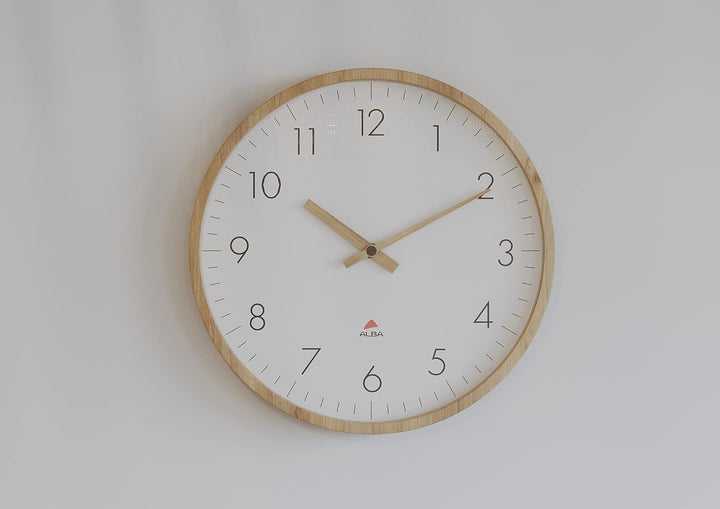 ALBA HORTREE Wanduhr, Holz (Buche)/Glas, holzfarben, 30 cm 30 cm Holzfarben, 30 cm Holzfarben