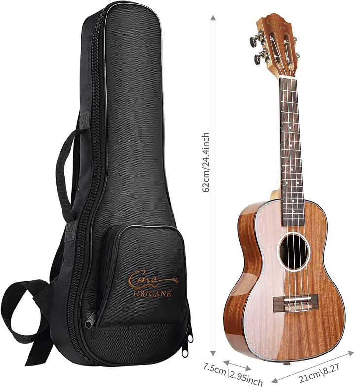 Konzert-Ukulele 23 Zoll Hochglanz Sapele Hawaii Ukulelen für Erwachsene Anfänger mit Gigbag Saiten 2