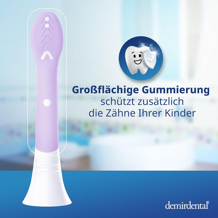 demirdental Kinder Ersatzbürsten passend für Philips Sonicare Kids, Compact Mini Bürstenköpfe für 3-