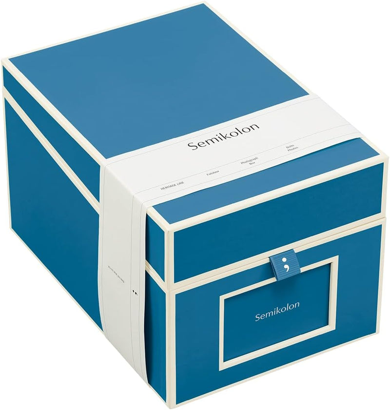 Semikolon 364110 CD- und Fotobox – 17,7 x 15,7 x 25,6 cm – für 10 x 15 cm Fotos – Cover azzurro hell
