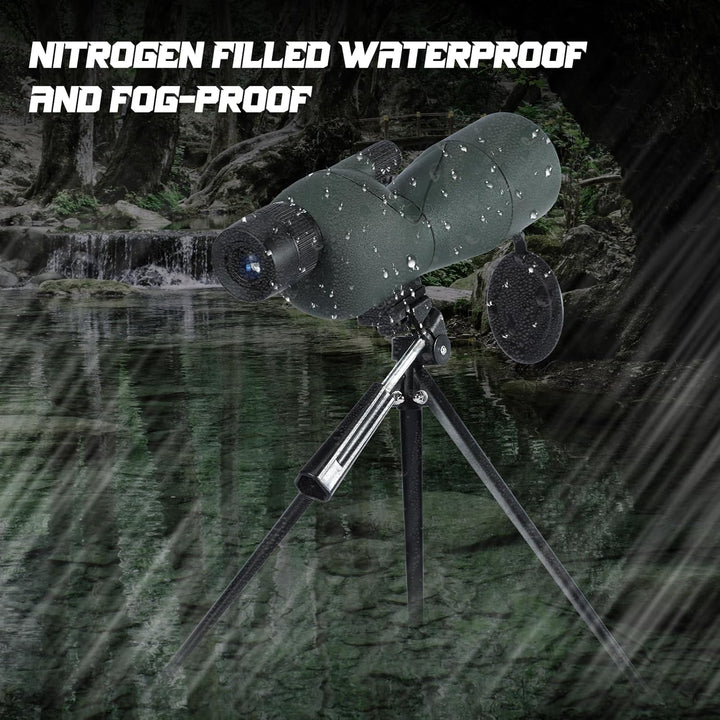 25-75X Spektive mit Stativ, Zoom Wasserdichtes BAK4 Prisma-Monokular-Teleskop für Vogelbeobachtung,