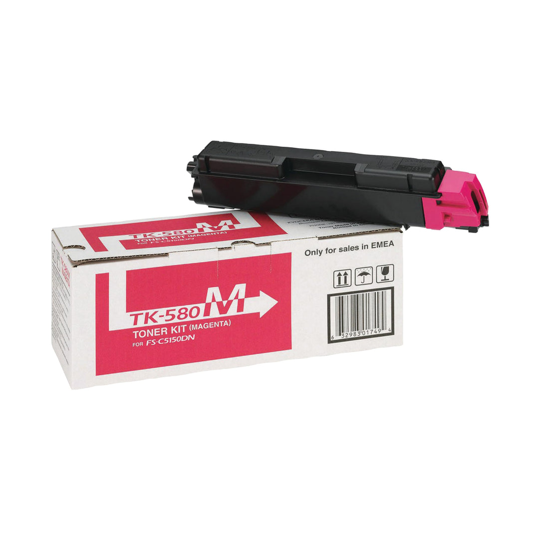 Kyocera 4104101 TK-580M Toner Magenta, Original Tonerkartusche 1T02KTCNL0. Kompatibel für FS-C5150DN