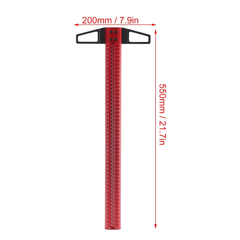 T-Typ Holzbearbeitungslineal Dimensionale Messung Massstäbe Winkel Winkelmesser Lochpositionierung A