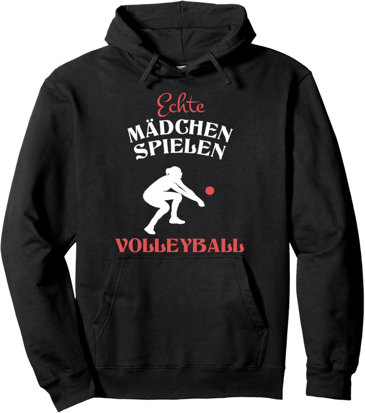 Echte Mädchen spielen Volleyball Pullover Hoodie