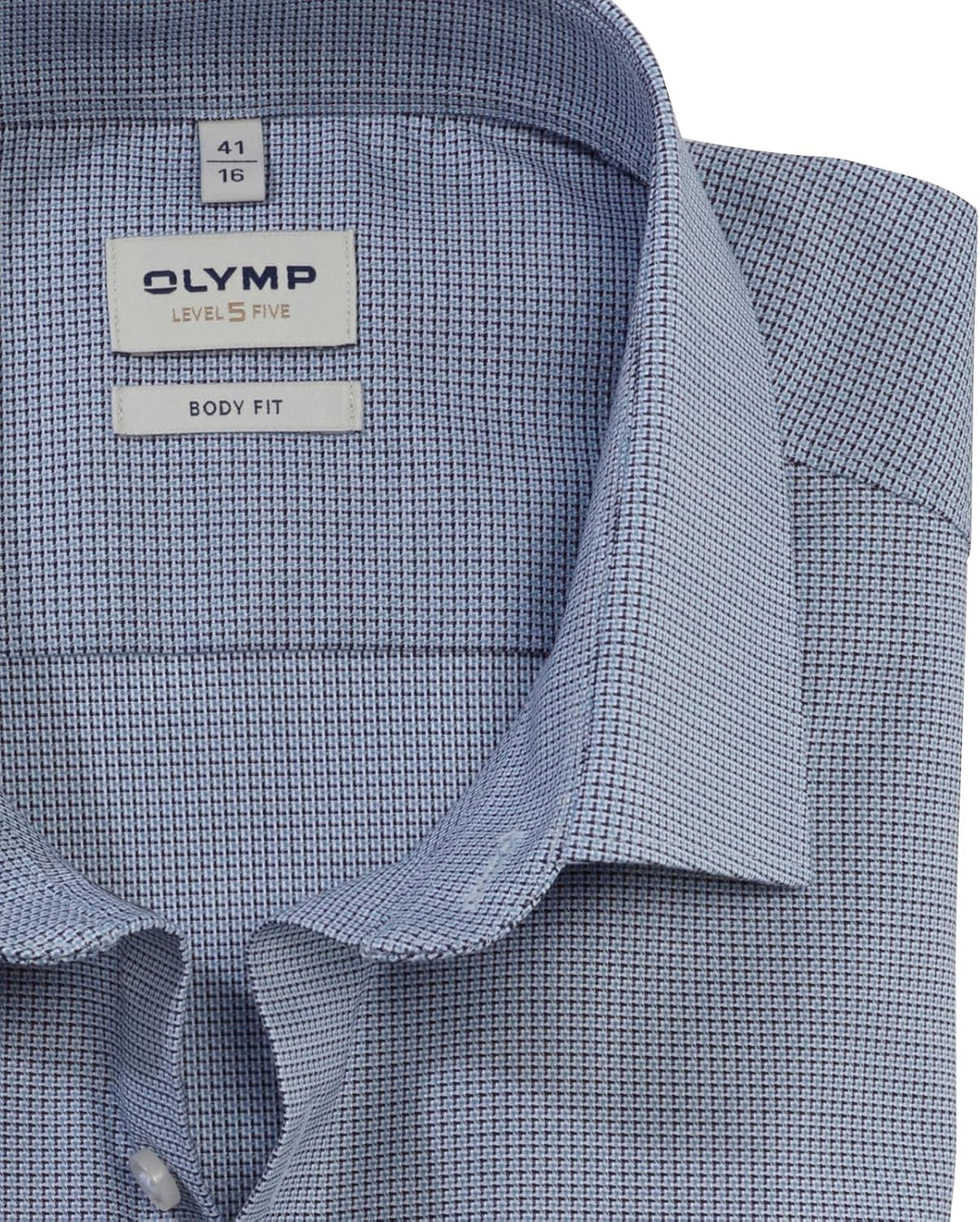 OLYMP Herren Businesshemd Langarm Level Five,Einfarbig,Body fit,New York Kent-2 38 Bleu 11, 38 Bleu