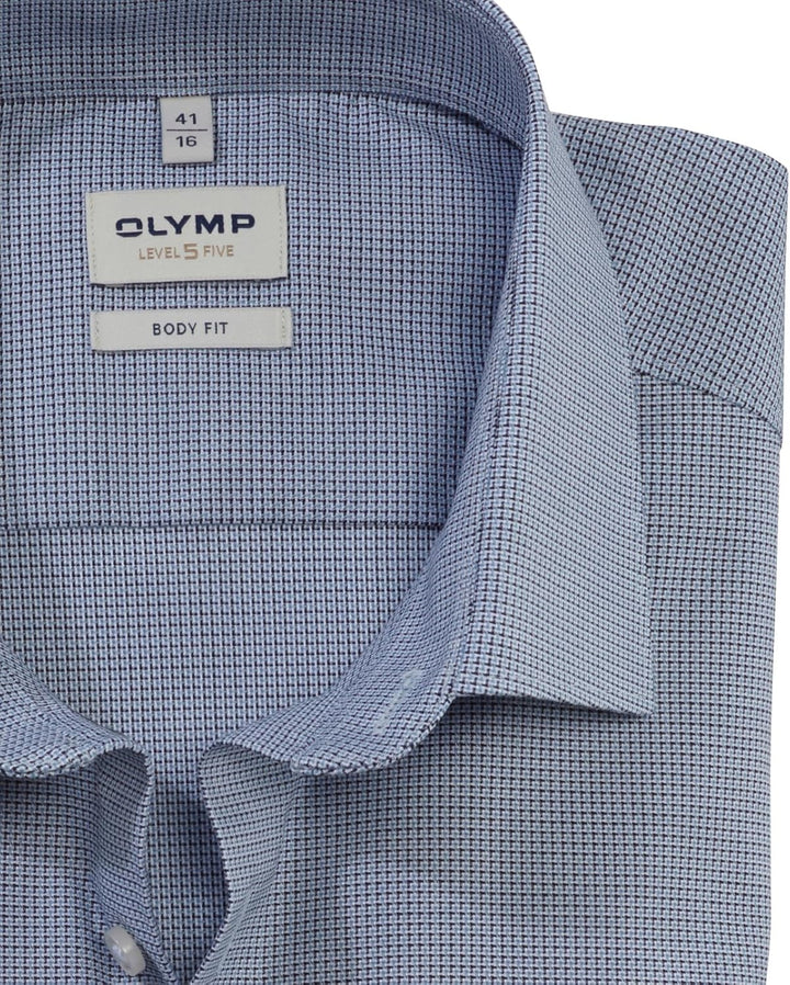 OLYMP Herren Businesshemd Langarm Level.Five.Body.fit,Einfarbig,Body fit,New York Kent-2 41 Bleu 11,