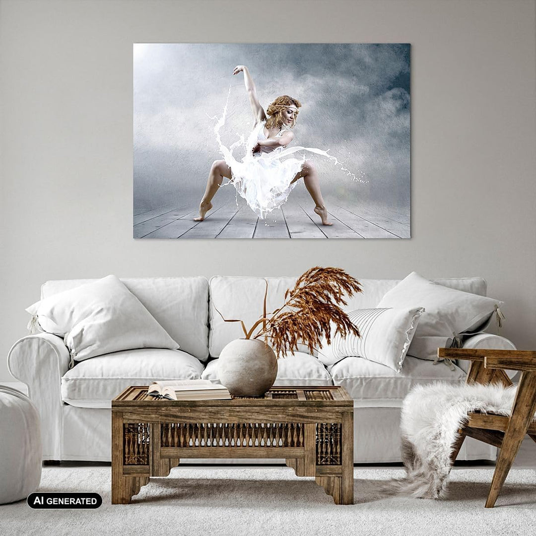 ARTTOR Bilder auf Leinwand Frau Tänzerin Ballett Leinwandbild 70x50cm Wandbilder Dekoration Wohnzimm