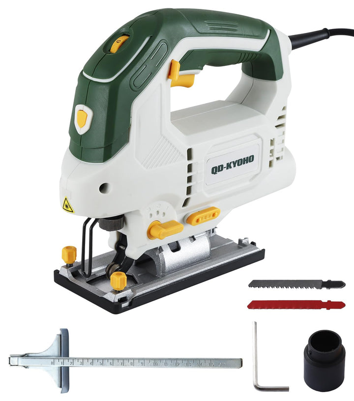Stichsäge 800W für Holzbearbeitung, 3200 SPM Schnur-Stichsäge mit eingebautem Laser &amp; LED-Licht, 4 O