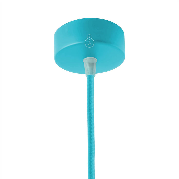 AMARCORDS - 5 Baldachin rosetten aus Metall, Farbe WASSER, Lampengehäuse komplett mit Kabelklemmenzu