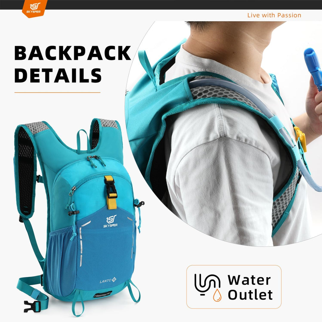 SKYSPER Wanderrucksack 15L Rucksack Herren Klein Tagesrucksack Leichter Trekkingrucksack für Wandern
