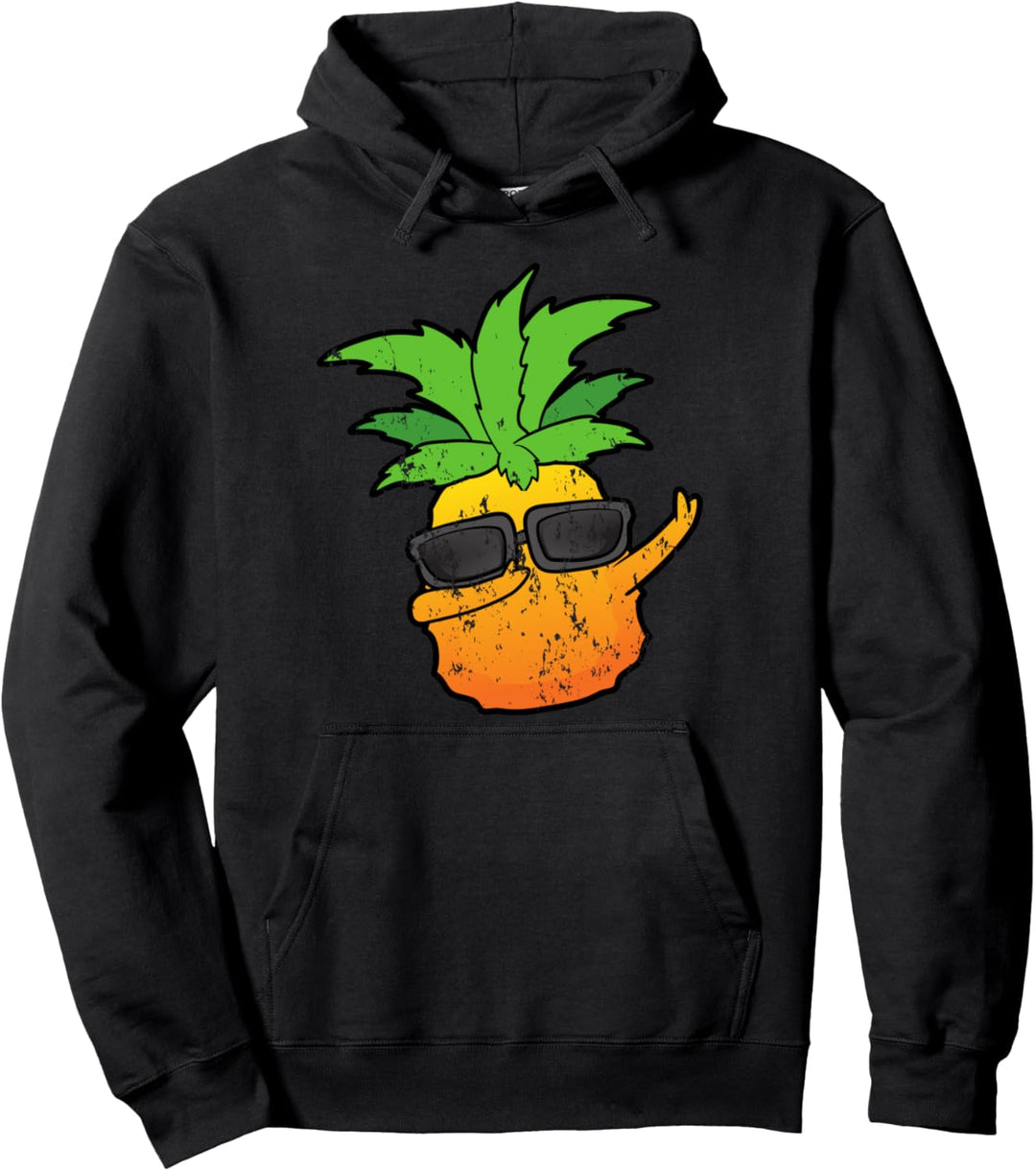 Retro Vintage Grunge Dabbing Dab Ananas Veggie Veganer Obst Pullover Hoodie