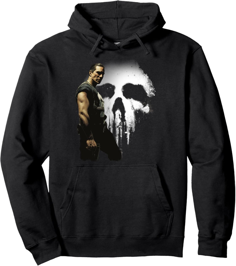 Marvel The Punisher Grungy Skull Profile Pullover Hoodie