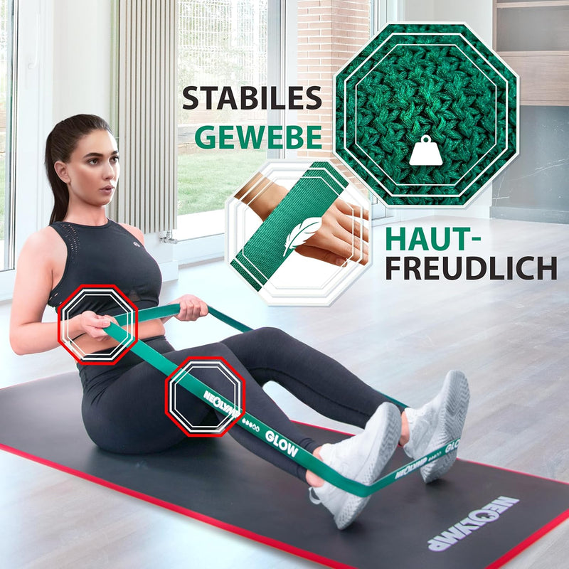 NEOLYMP Fitnessbänder aus Baumwolle – Waschbare Resistance Bands - Widerstandsbänder für Fitness & M