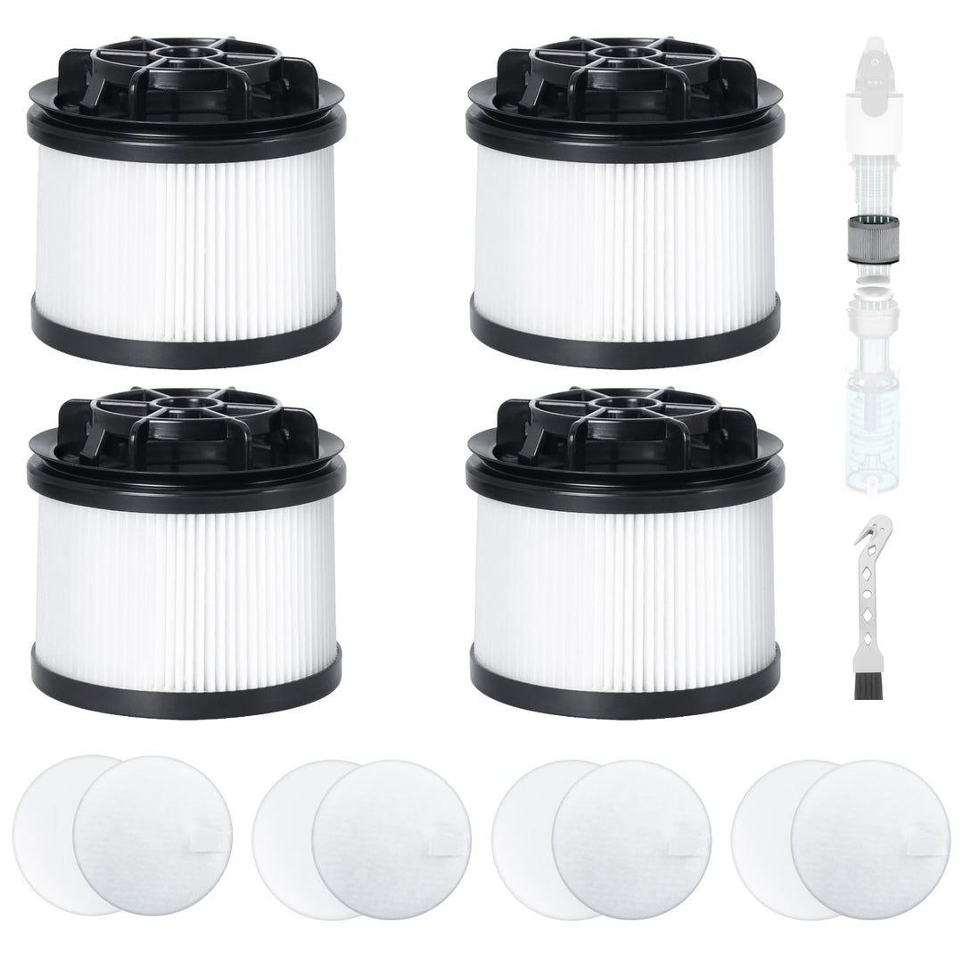 Hepa-Filter Ersatzteile für Levoit LVAC-200 Akku Staubsauger, 4 Nachmotor-HEPA-Filter, 4 Schaumstoff