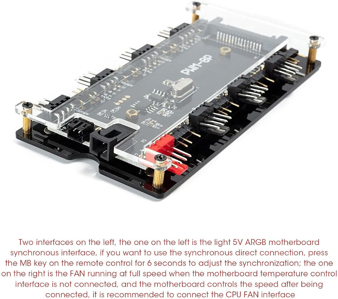 ARGB Controller argb controller fernbedienung PWM+ARGB Zwei in einem Gehäuse Lüfter Hub, 8 5 V3 Pin