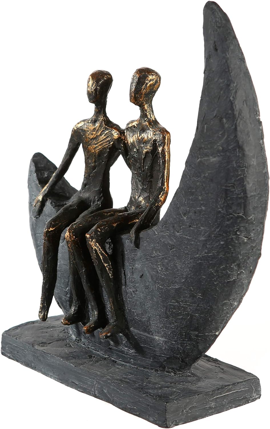 Casablanca - Skulptur Figur Moon Poly bronzefarbene Figur Basis dunkelgrau mit Zertifikat und Spruch