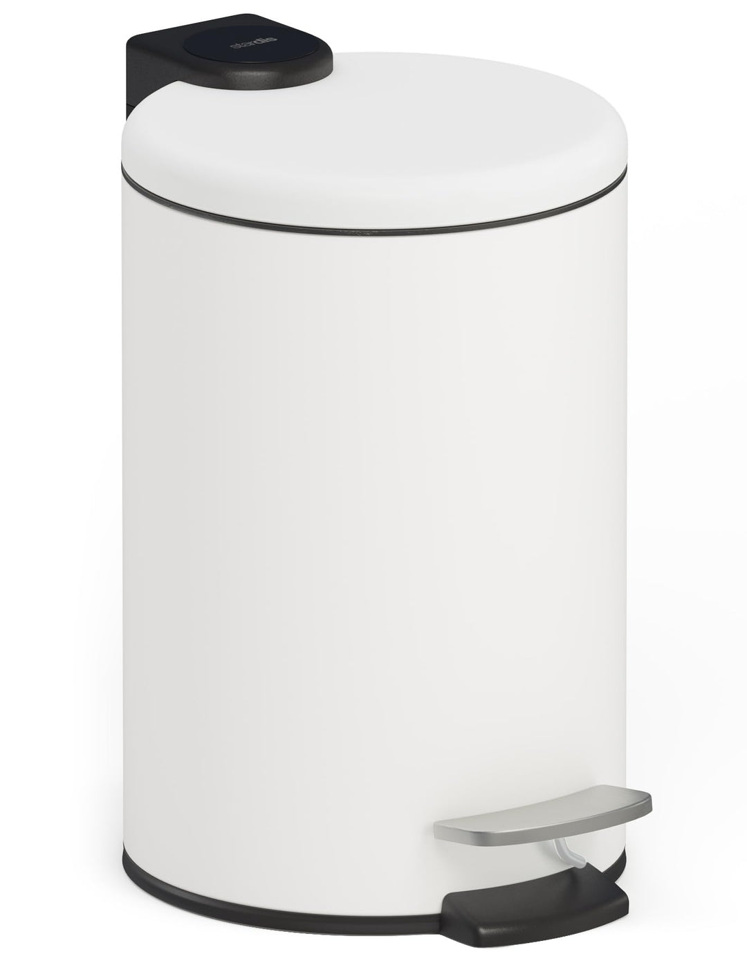 3 Liter Treteimer Edelstahl weiss matt mit Absenkautomatik Klappdeckel leise schliessend Softclose m