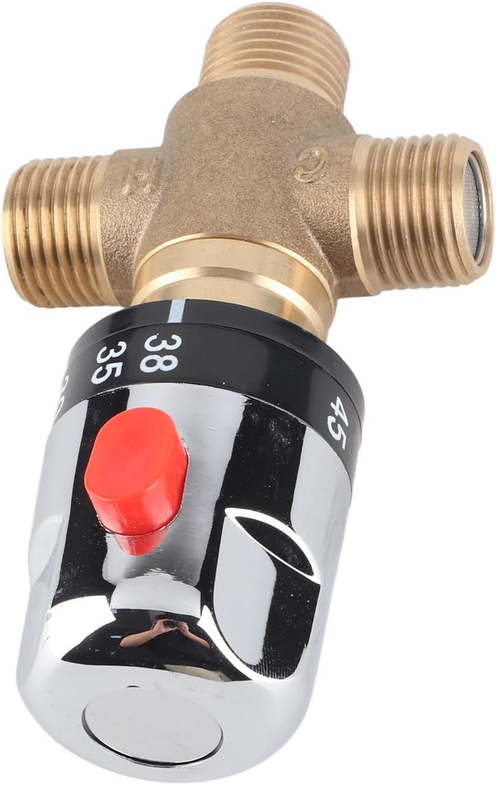 Demeras Thermostatmischventil Messing Thermostatsteuerung Wassermischmischventil Temperaturrohrbecke