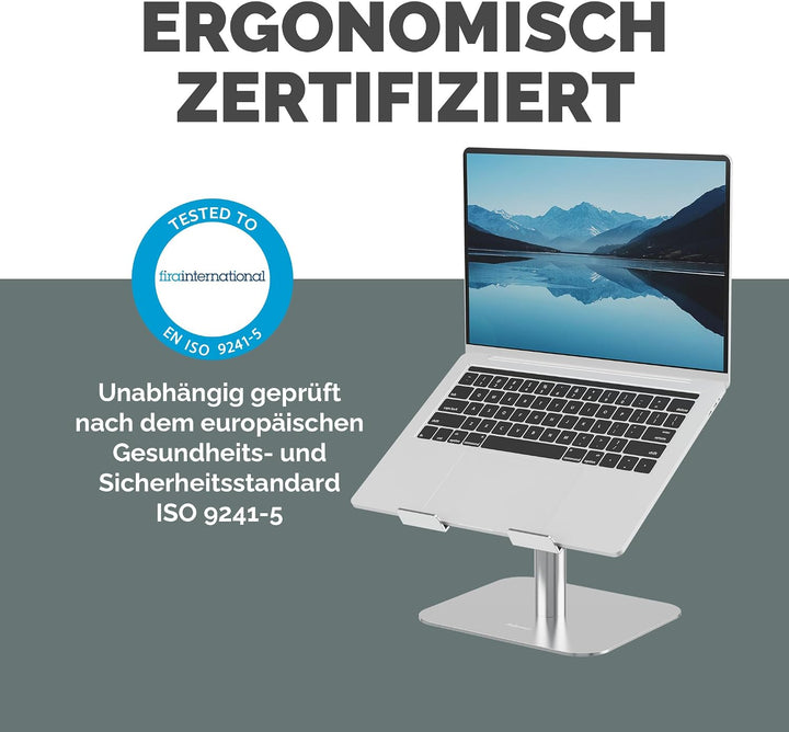 Fellowes Alumia™ Laptopständer – Ergonomisch, höhen- &amp; neigungsverstellbar – Aus recyceltem Aluminiu