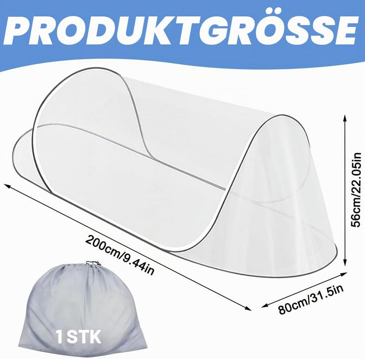 Moskitonetz Pop Up 200 x 80 x 56 cm, Faltbares Pop Up Moskitonetz Reise POP Up, Tragbares Campingzel