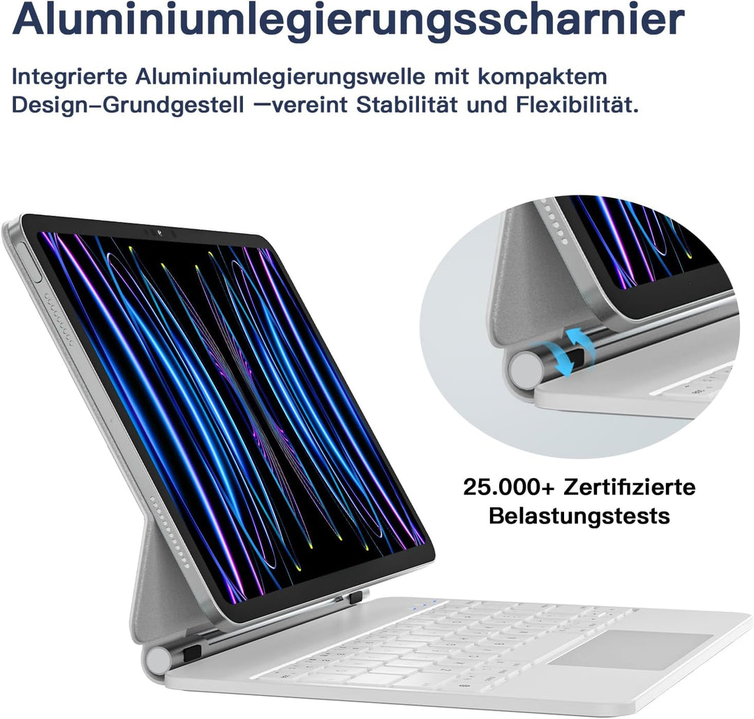 RAYMCRAFT für iPad Air 11 Zoll (M4/M3/M2) & iPad Pro 11 Zoll (4./3./2./1. Gen.) Hülle mit Tastatur,
