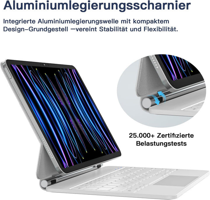 RAYMCRAFT für iPad Air 11 Zoll (M4/M3/M2) & iPad Pro 11 Zoll (4./3./2./1. Gen.) Hülle mit Tastatur,