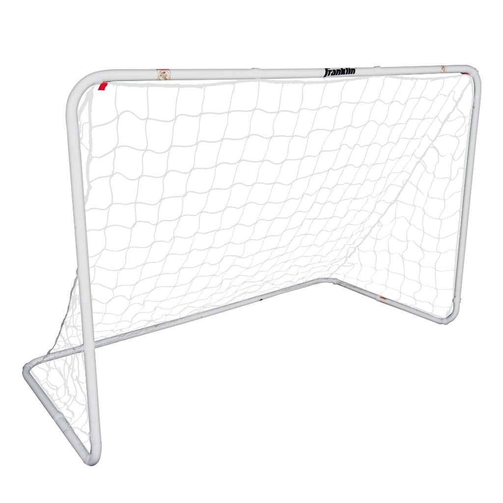 Franklin Sports Fussballtor für Wettkampf, Stahltor mit Allwetternetz, inkl. 6 Bodenspiessen, 3,6 x
