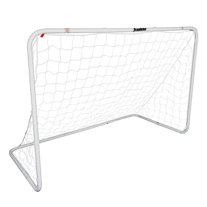 Franklin Sports Fussballtor für Wettkampf, Stahltor mit Allwetternetz, inkl. 6 Bodenspiessen, 3,6 x