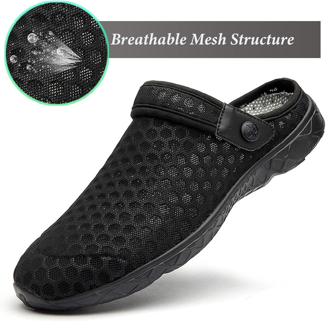 Unisex Clogs Hausschuhe Atmungsaktiv Mesh Pantoletten Sommer Beach Freizeit Schuhe rutschfest Weiche