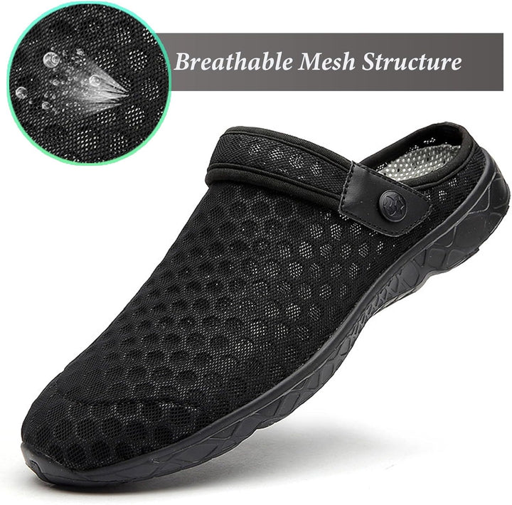 Unisex Clogs Hausschuhe Atmungsaktiv Mesh Pantoletten Sommer Beach Freizeit Schuhe rutschfest Weiche