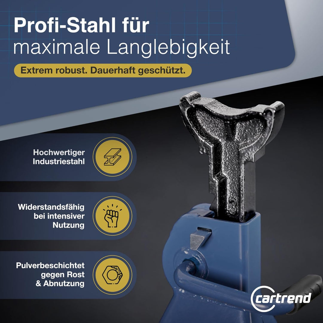 Unitec 10889 3000 kg für PKW höhenverstellbar Unterstellbock Profi 3 Tonnen in blau Sicherheitsböcke