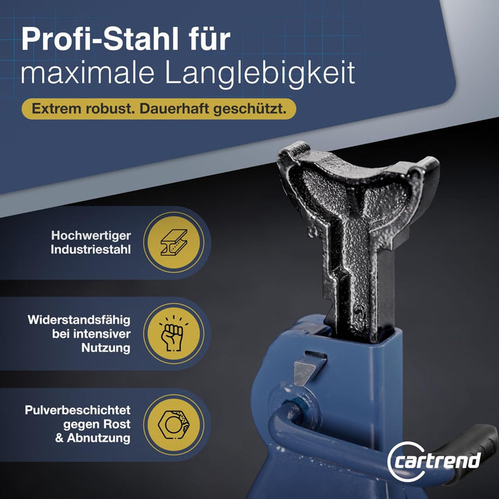 Unitec 10889 3000 kg für PKW höhenverstellbar Unterstellbock Profi 3 Tonnen in blau Sicherheitsböcke