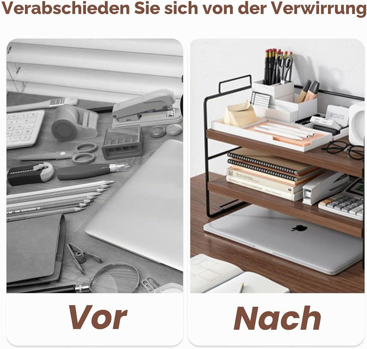 powerking Schreibtisch Regal Organizer, 2-Tier Desktop Regale, justierbare Bücherregal Speicher Rack
