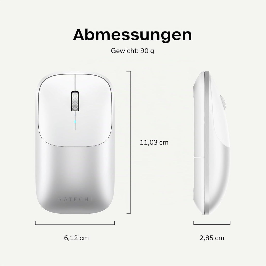 SATECHI Slim EX Kabellose Computermaus, Multi Device Bluetooth &amp; 2,4-GHz für macOS, Windows, iPadOS