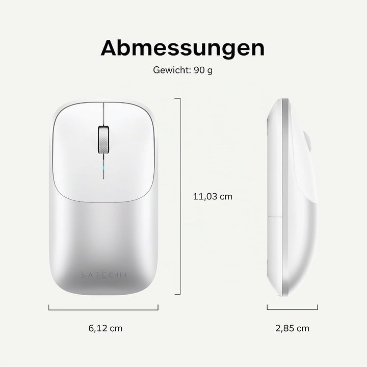 SATECHI Slim EX Kabellose Computermaus, Multi Device Bluetooth &amp; 2,4-GHz für macOS, Windows, iPadOS